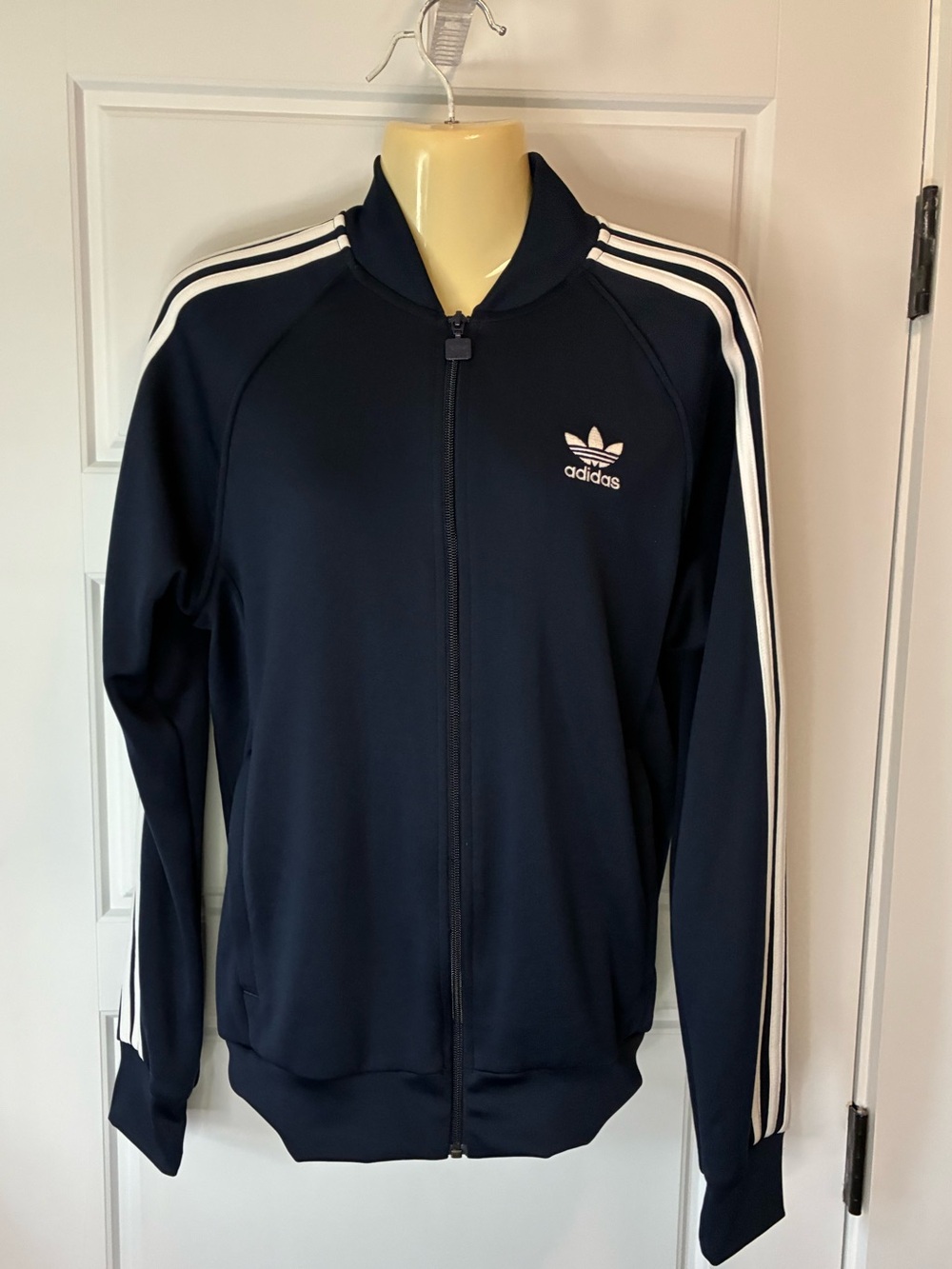 adidas Superstar Track Jacket Y2K Athleisure  Sporty Navy Blue White Stripes Sm